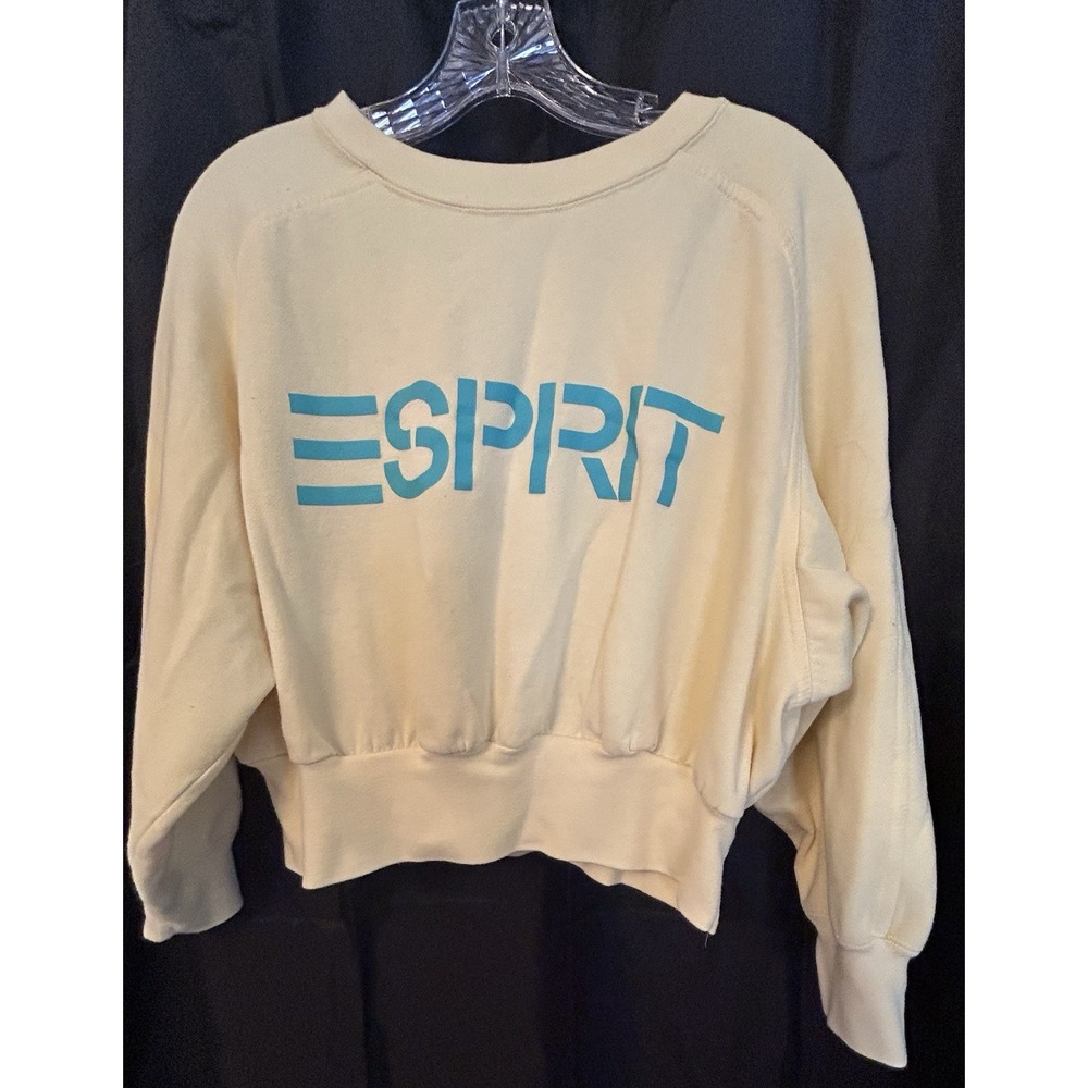 VTG 90s Espirit Cropped Sweatshirt Yellow Womens L